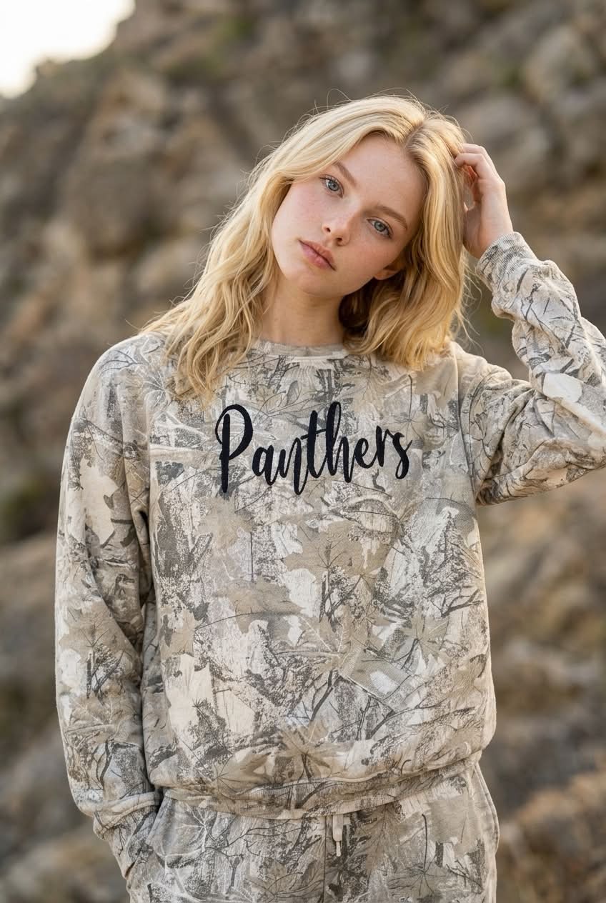 Camo Panthers Embroidered