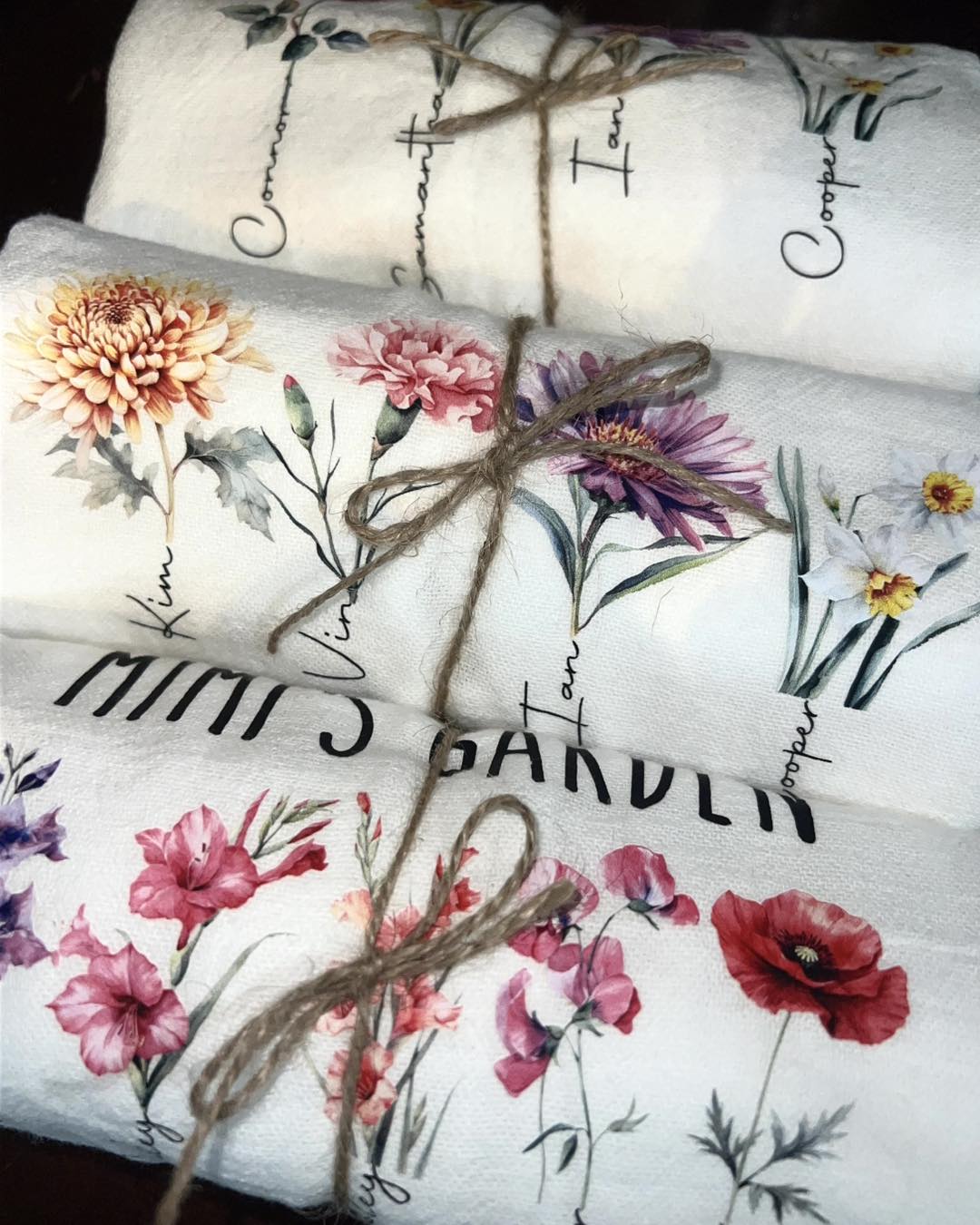 Birth Flower Tea Towels