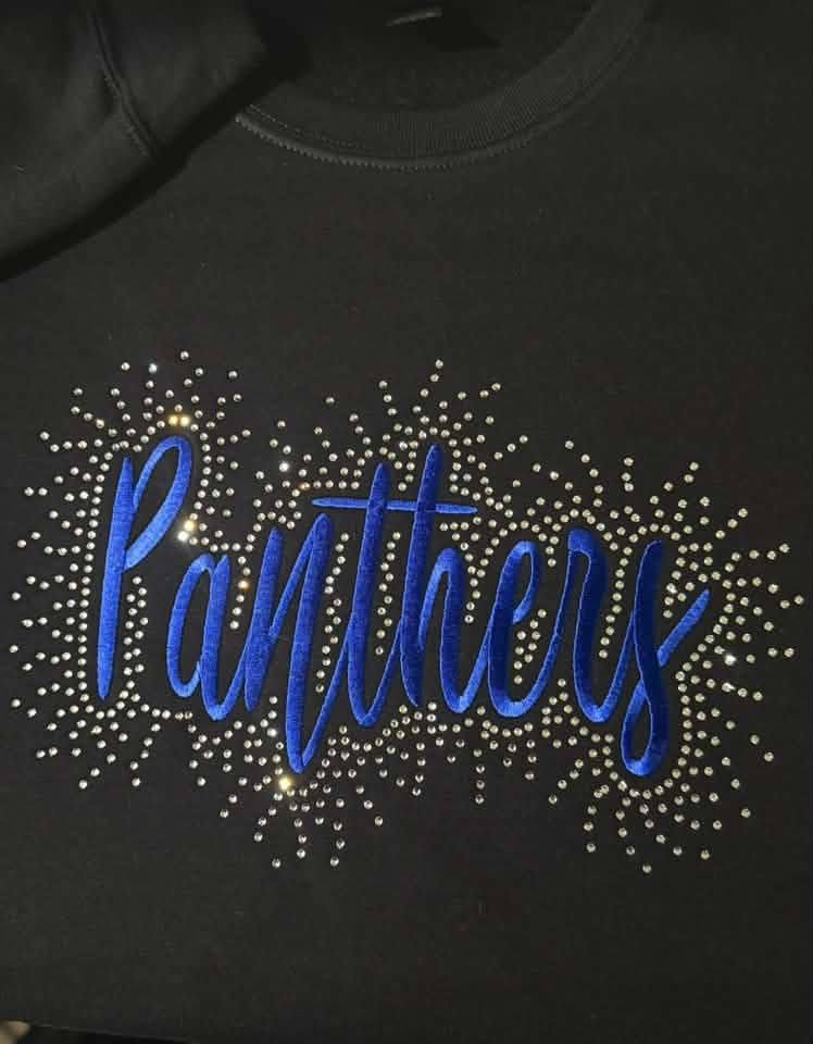 Panthers Embroidered Bling Sweatshirt