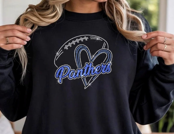 Panthers Football Rhinestone Sweatshirt