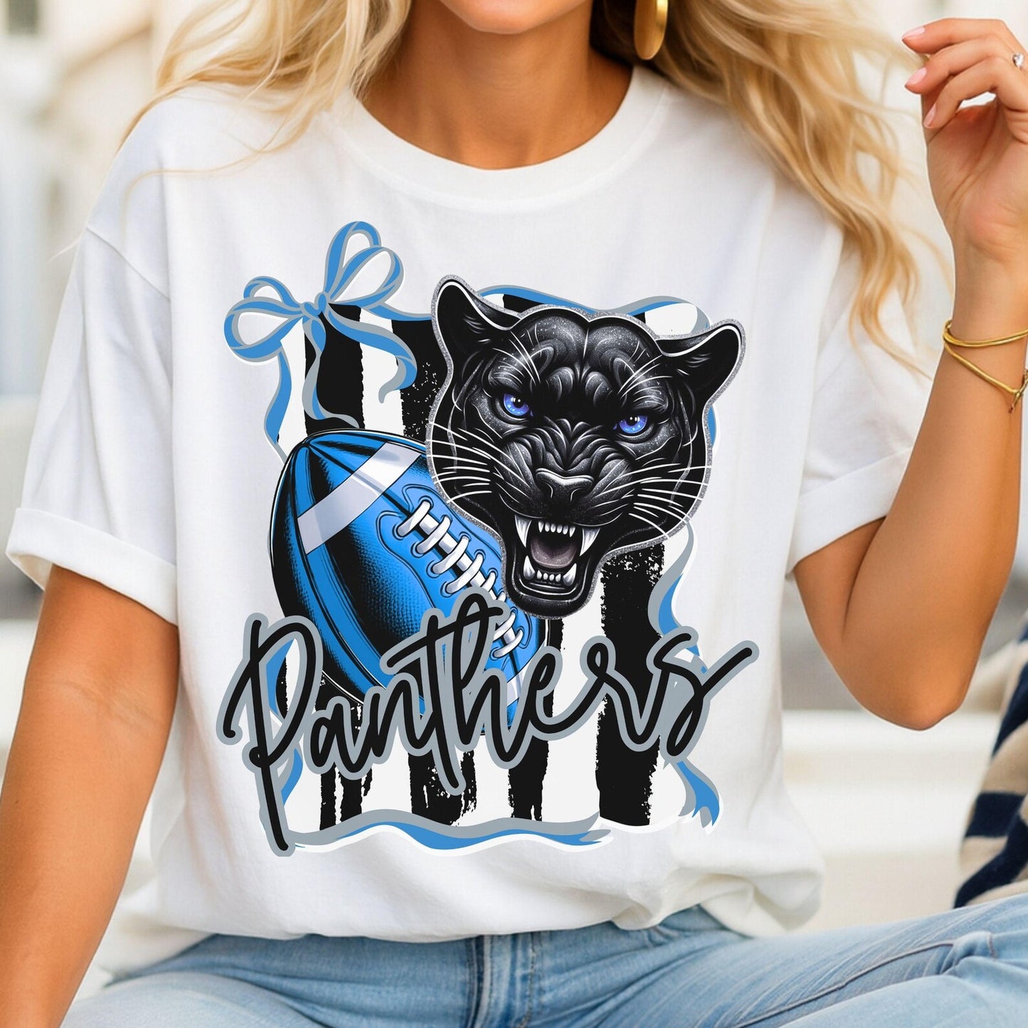 Panthers Football Preppy Stripe