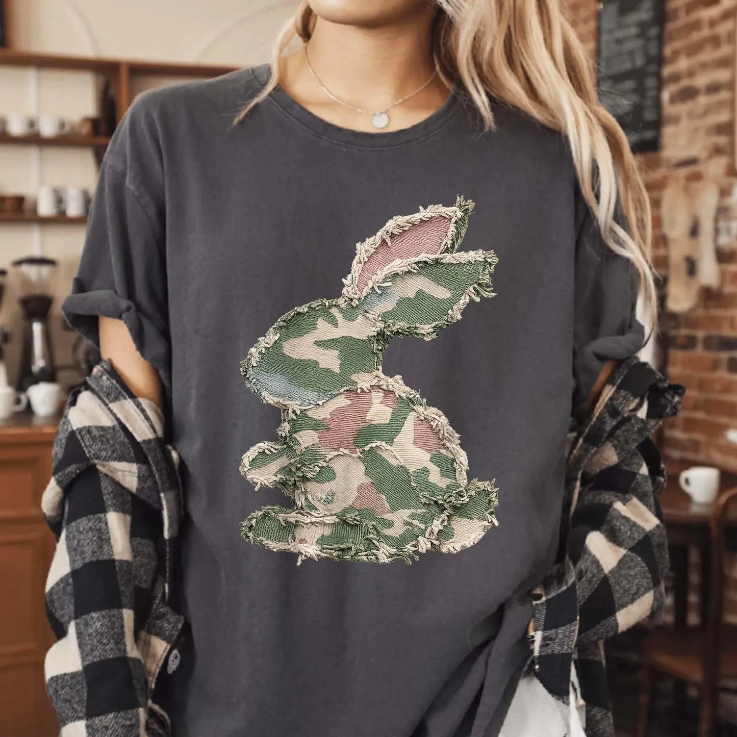 Camo Faux Patchwork Bunny