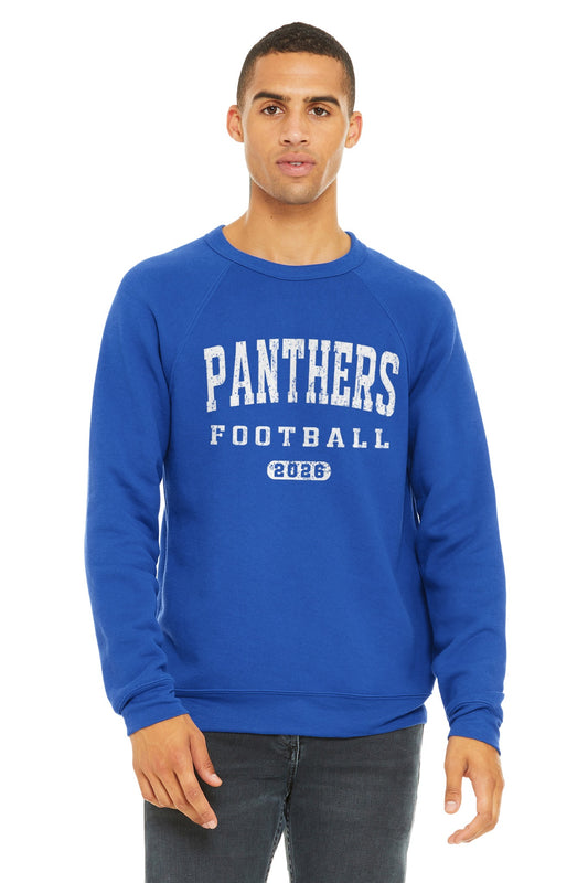 Distressed Panthers Football Sponge Fleece