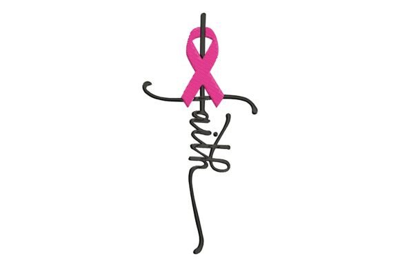 Faith Pink Ribbon Embroidered Sweatshirt