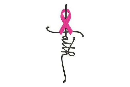 Faith Pink Ribbon Embroidered Sweatshirt