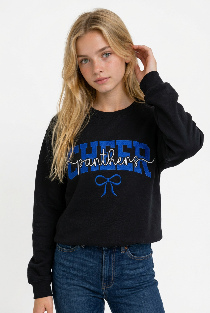 Panthers Cheer Embroidered Sweatshirt