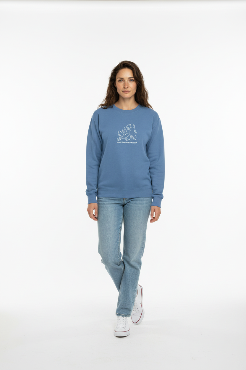 Who Rescued Who Embroidered Sweatshirt