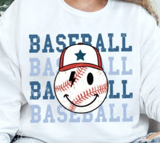Retro Baseball Smiley