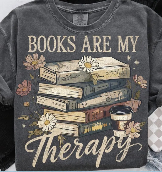 Books are my therapy tee