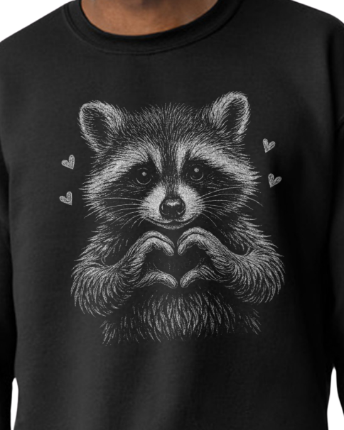 Valentine Raccoon Sweatshirt