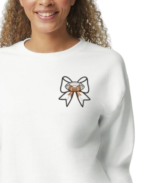 Football Bow Embroidered Sweatshirt