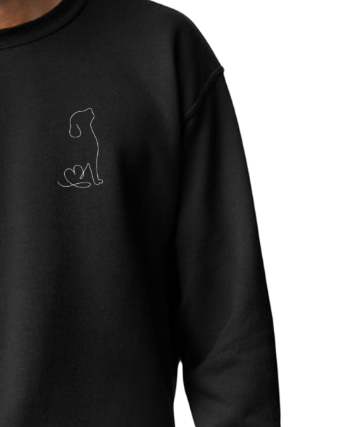 One Line Dog Sweatshirt- Embroidered
