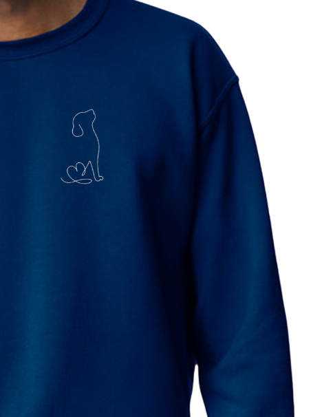 One Line Dog Sweatshirt- Embroidered