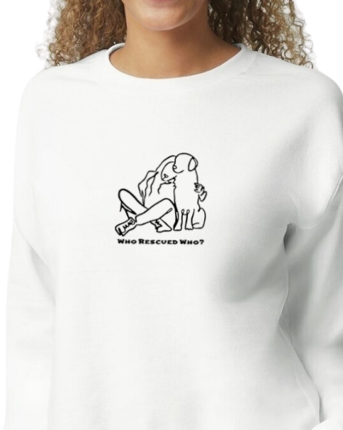 Who Rescued Who Embroidered Sweatshirt