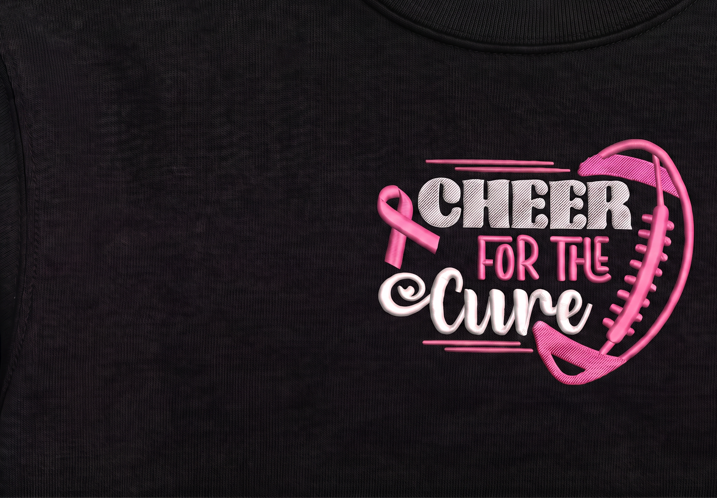 Cheer for the cure, Embroidered