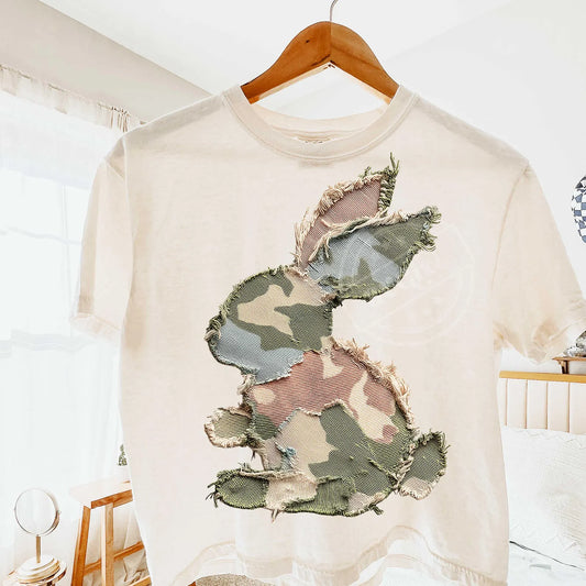 Camo Faux Patchwork Bunny