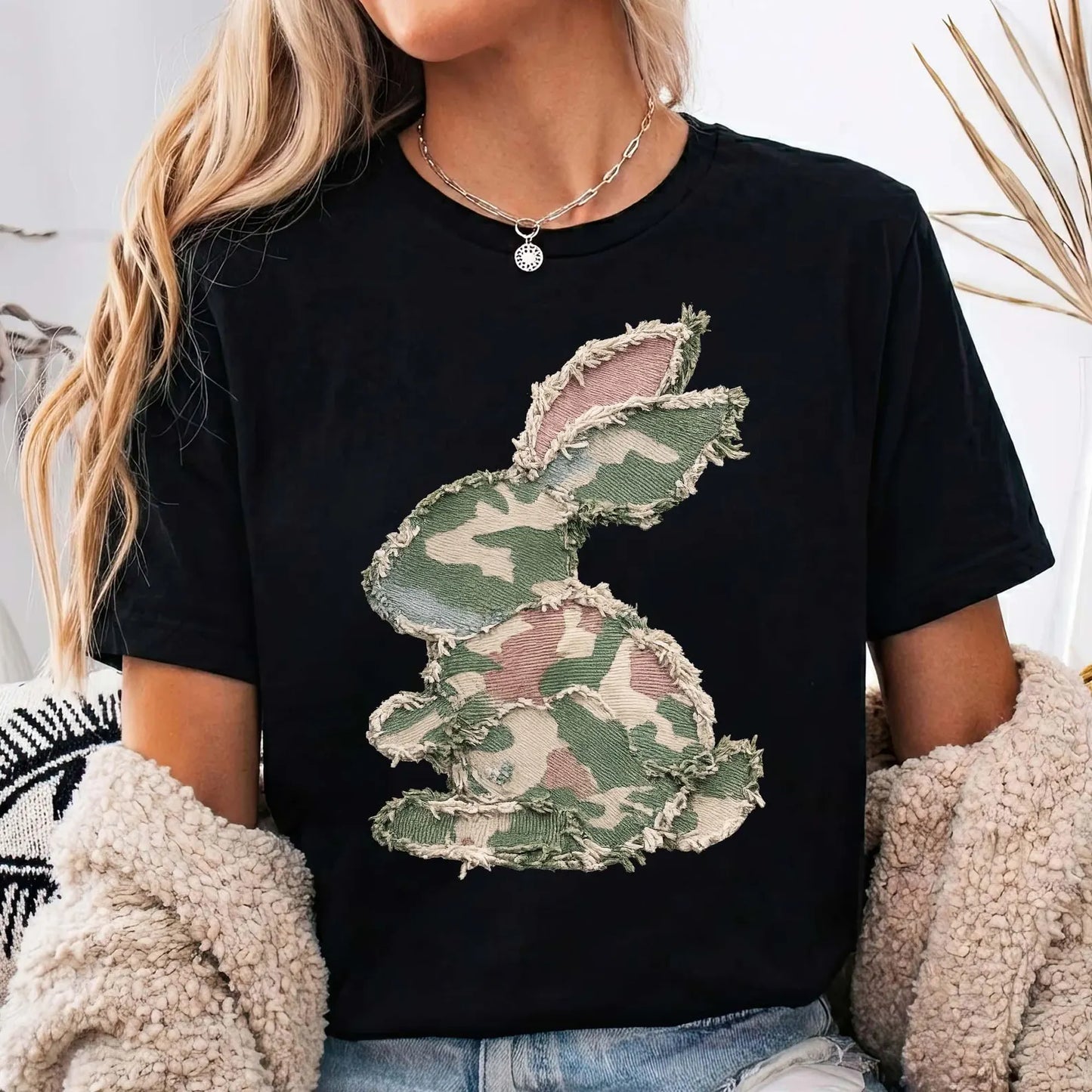 Camo Faux Patchwork Bunny