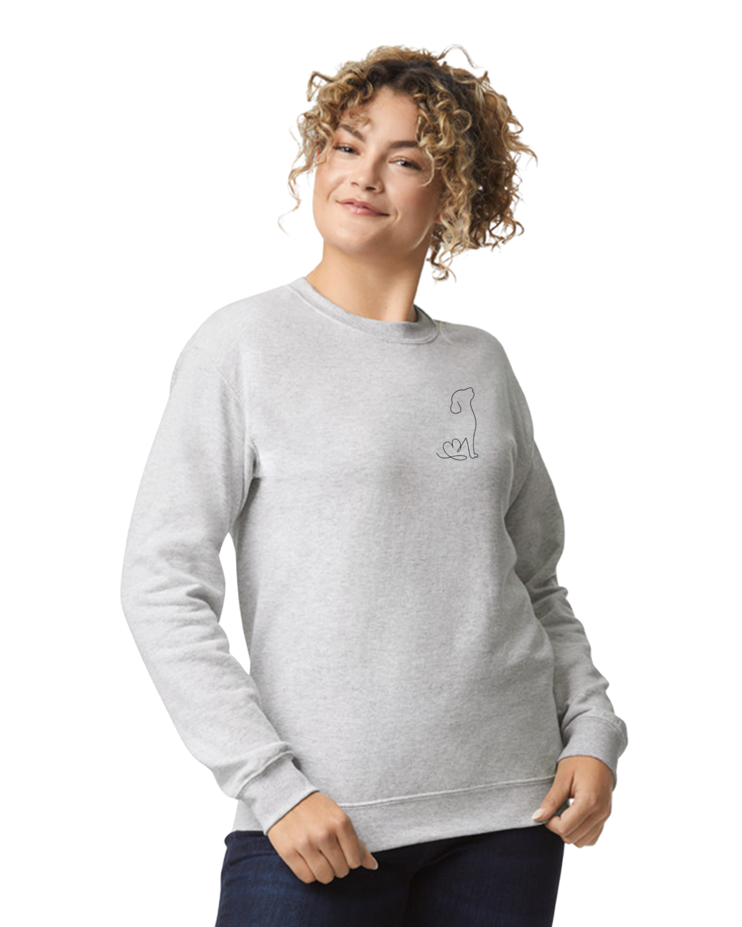 One Line Dog Sweatshirt- Embroidered