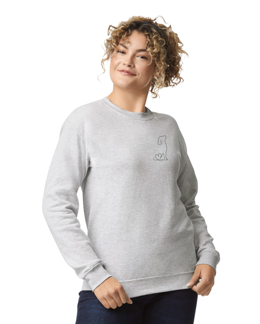 One Line Dog Sweatshirt- Embroidered